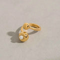 Minimalist Spherical Ring Pearl Irregular Adjustable Ring