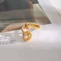 Minimalist Spherical Ring Pearl Irregular Adjustable Ring