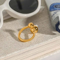 Minimalist Spherical Ring Pearl Irregular Adjustable Ring