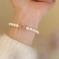 Minority Exquisite French High Sense Beaded Bracelet - Rose Chalcedony Pearl - electronic accessories