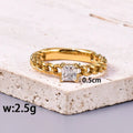 Mixed Batch Chain Style Square Zircon Ring - electronic accessories
