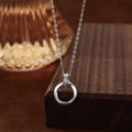 Mobius Ring Double Buckle Necklace For Women - Silver / S999 Sterling Material - electronic accessories
