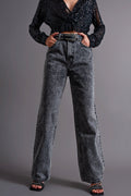 Mom Jeans With High Waist in Black - Norellé