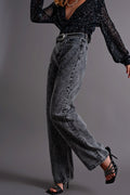 Mom Jeans With High Waist in Black - Norellé