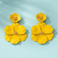 Mori Girl Flower Earrings Retro Long - Lemon Yellow - electronic accessories
