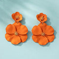 Mori Girl Flower Earrings Retro Long - Orange - electronic accessories