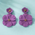 Mori Girl Flower Earrings Retro Long - Violet - electronic accessories
