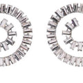 Multi-layer Irregular Rhinestone Spiral Earrings - Silver Plating - electronic accessories