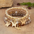 Multi-layer Wooden Bead Beaded Bracelet Elastic - B138 Coffee - electronic accessories