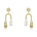 Natural Baroque Pearl Earrings Women’s Elegant U-shaped - Gold - electronic accessories
