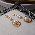 Natural Pearl Earrings - Gold - electronic accessories