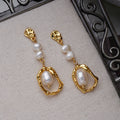 Natural Pearl Earrings - Gold - electronic accessories