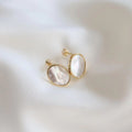 Natural White Shell Stud Earrings Silver Plated For Women - A Pair Of Ear Studs - electronic accessories