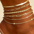 New 6-piece Anklet Personality Chain Like Flat Snake - Xc044 Gold - electronic accessories