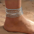 New 6-piece Anklet Personality Chain Like Flat Snake - Xc045 Silver - electronic accessories