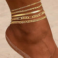 New 6-piece Anklet Personality Chain Like Flat Snake - Xc047 Gold - electronic accessories