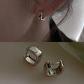 New Niche Design Simple Geometric U-shaped Earrings Women - Silver - electronic accessories