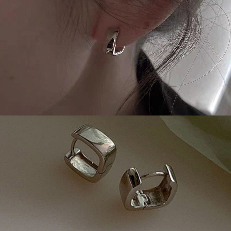 New Niche Design Simple Geometric U-shaped Earrings Women - Silver - electronic accessories