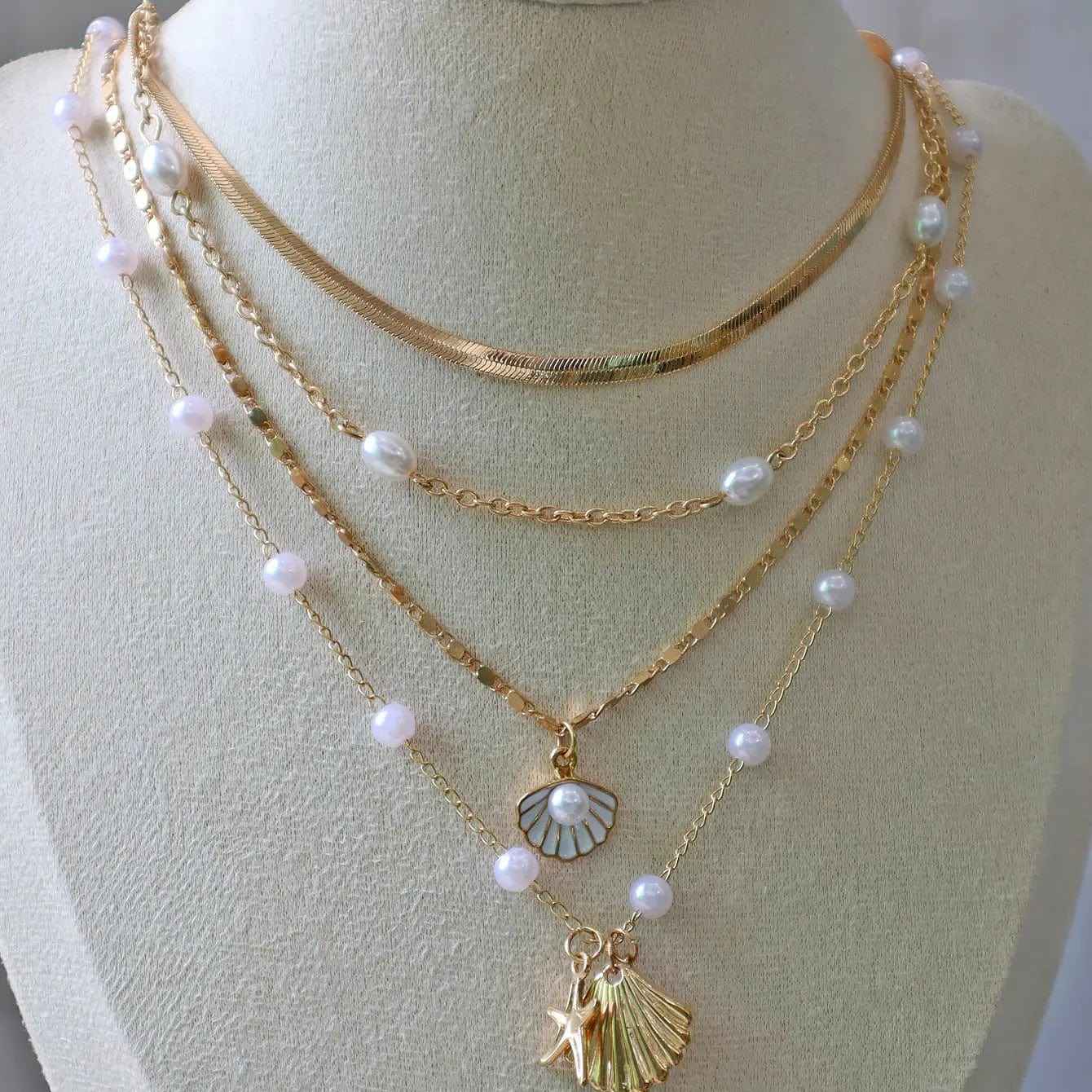 New Pearl Shell Starfish Beach Style Retro Minority Necklace - Norellé