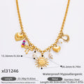 New Stainless Steel 18K Gold Sun Shell Pendant Necklace - XL3124 / Real - electronic accessories