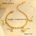 Niche Design Beaded Ocean Style Bracelet Stainless Steel - NMSBG75102 / 18K - electronic accessories