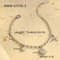 Niche Design Beaded Ocean Style Bracelet Stainless Steel - NMSBG75103 / 18K - electronic accessories