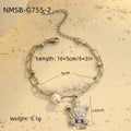 Niche Design Beaded Ocean Style Bracelet Stainless Steel - NMSBG7552 / 18K - electronic accessories