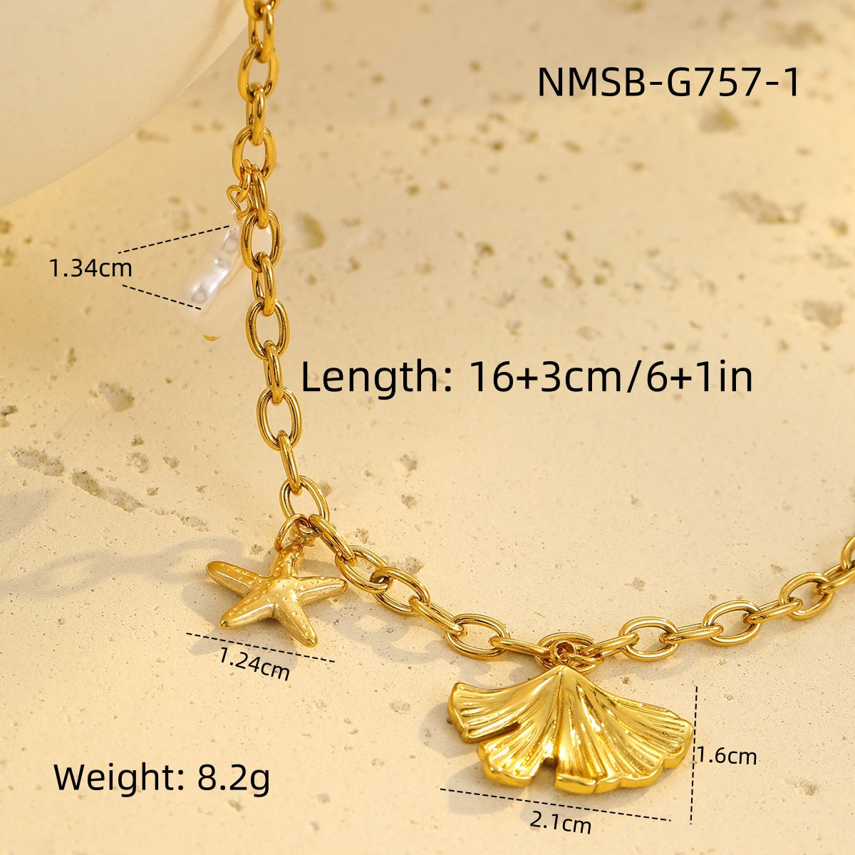 Niche Design Beaded Ocean Style Bracelet Stainless Steel - NMSBG7571 / 18K - electronic accessories