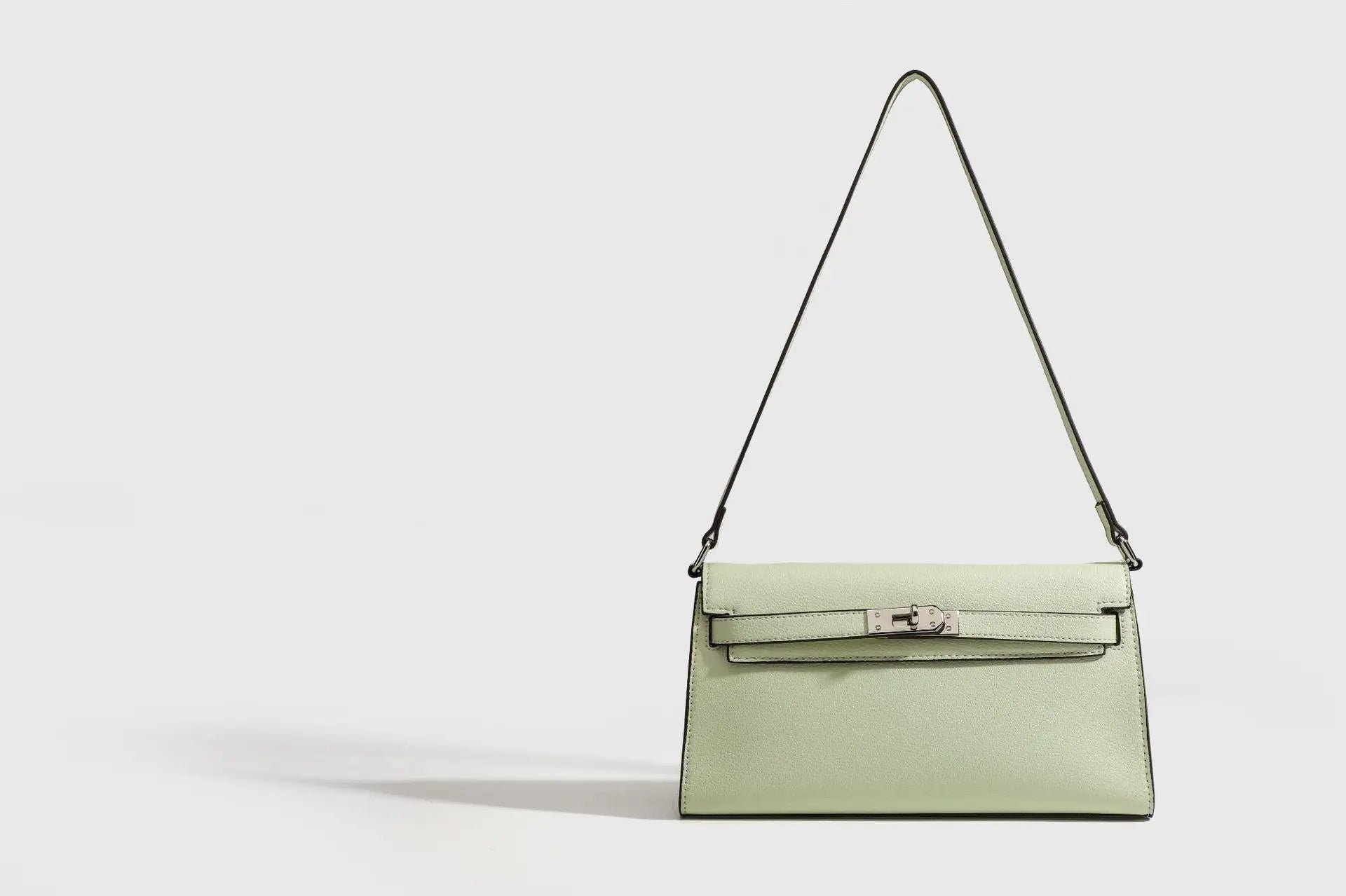 Niche Design Single Shoulder Underarm Square Bag - green