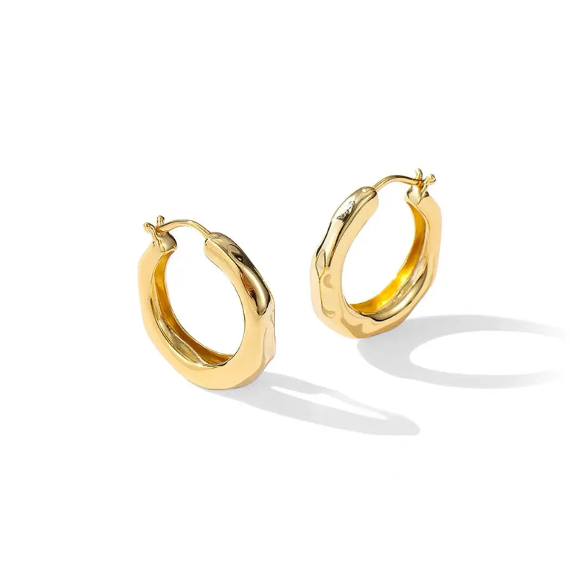 Niche Design Unique Streamer Silver Pin Earrings - Gold, Small Size Pairs - electronic accessories