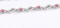 Niche Exquisite Good-looking Aquamarine Bracelet - White Gold Color Pink Diamond / 925 Silver - electronic accessories