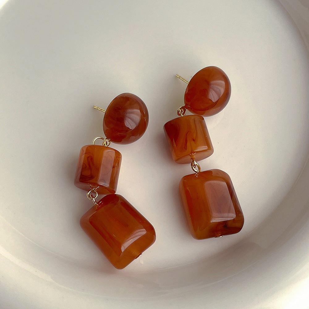 Niche Retro Design Resin Earrings