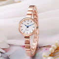 Niche Steel Watch Women’s Simple - Gold Strap White Plate - electronic accessories