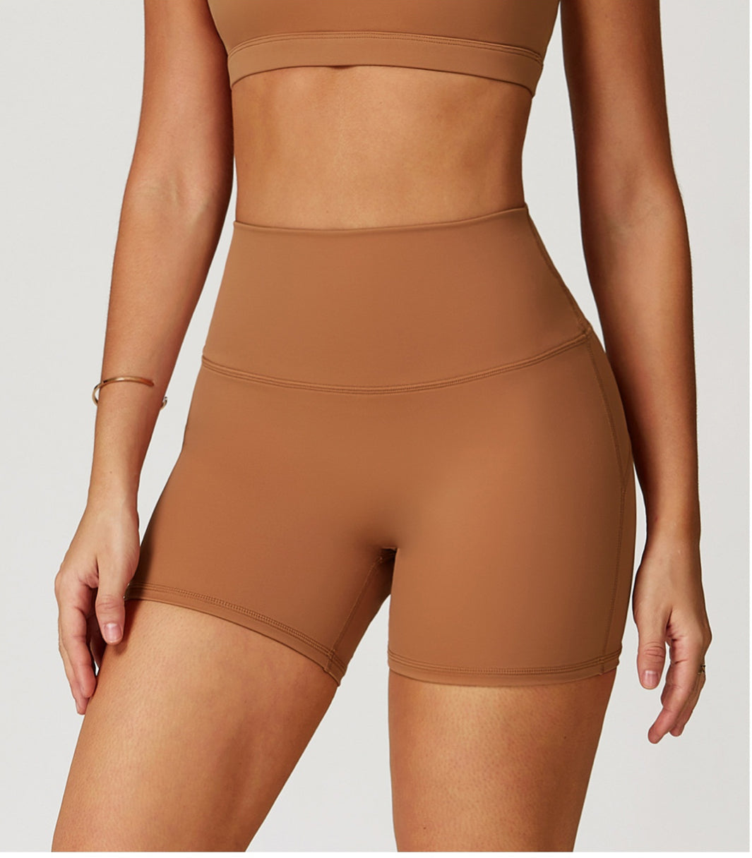 Nude Feel Yoga Shorts For Women High-waist Quick-drying Tight - Other