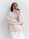 O-neck Knit Sweater Autumn and Winter Women’s - Pink / L