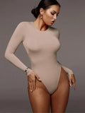 O Neck Long Sleeve Bodysuit Women - Other