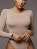 O Neck Long Sleeve Bodysuit Women - Other