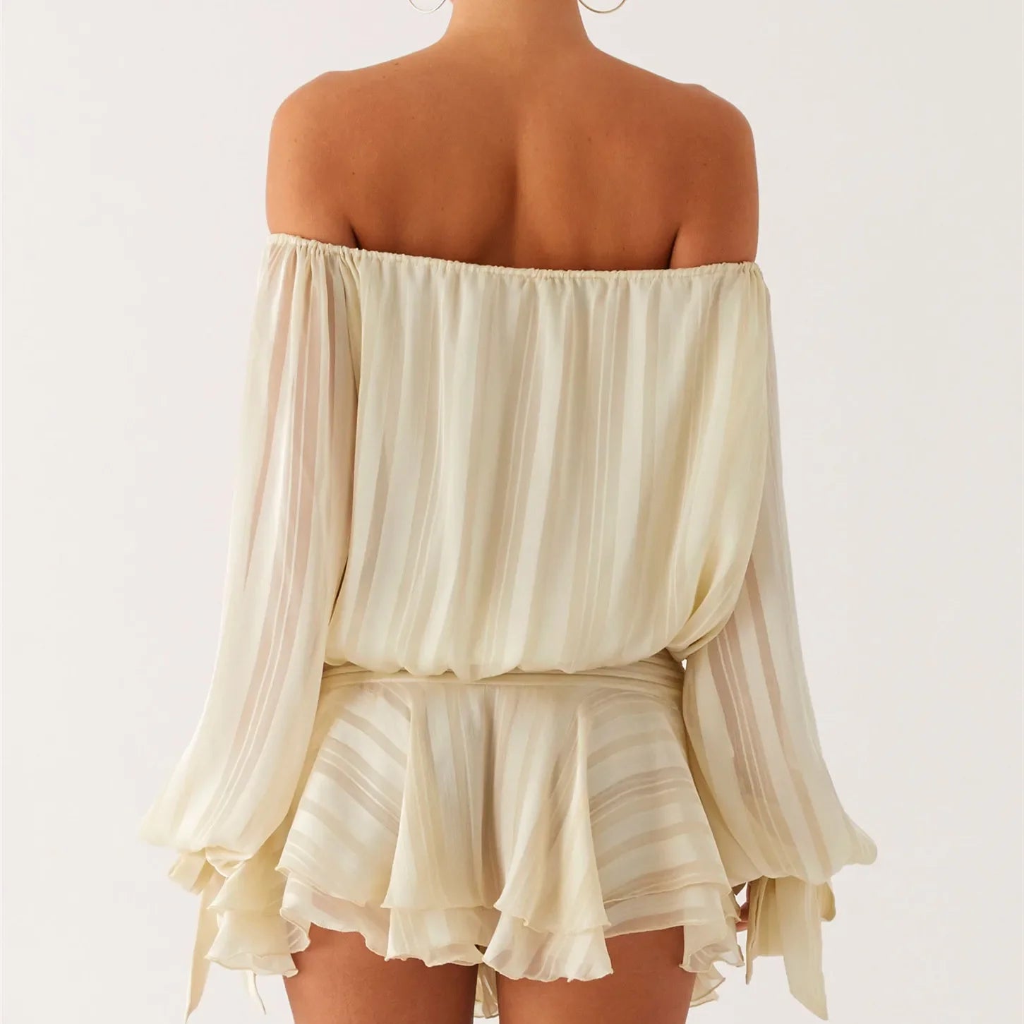 Off Shoulder Ruffle Mini Dress Women