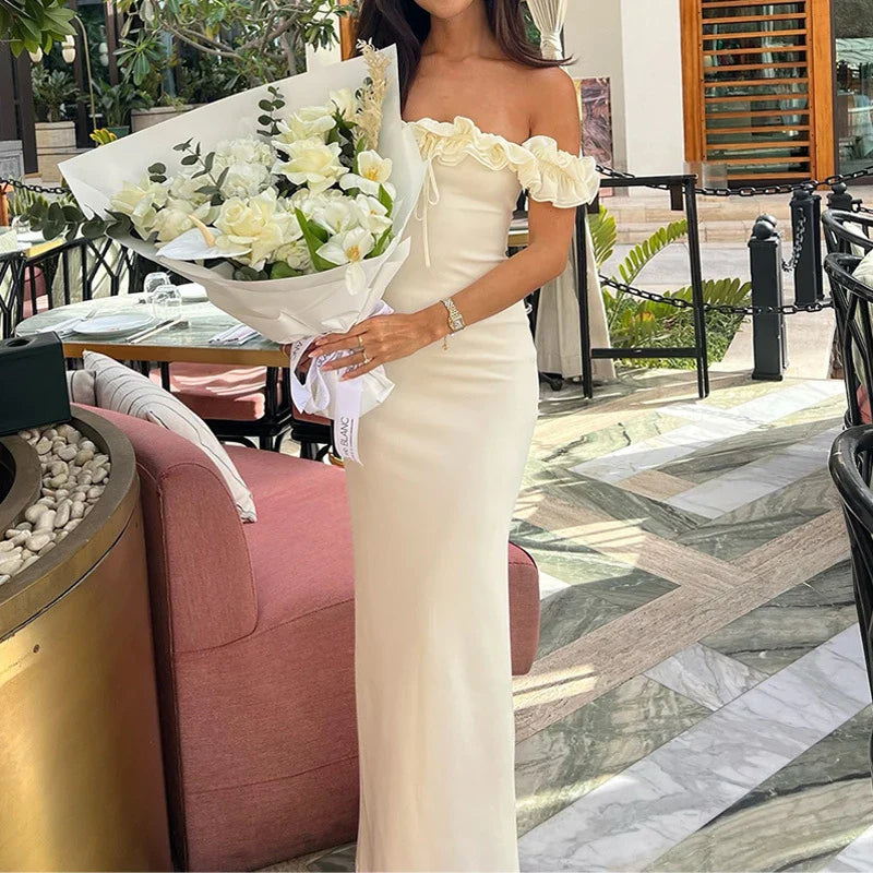 Off Shoulder Ruffles Women’s Dresses