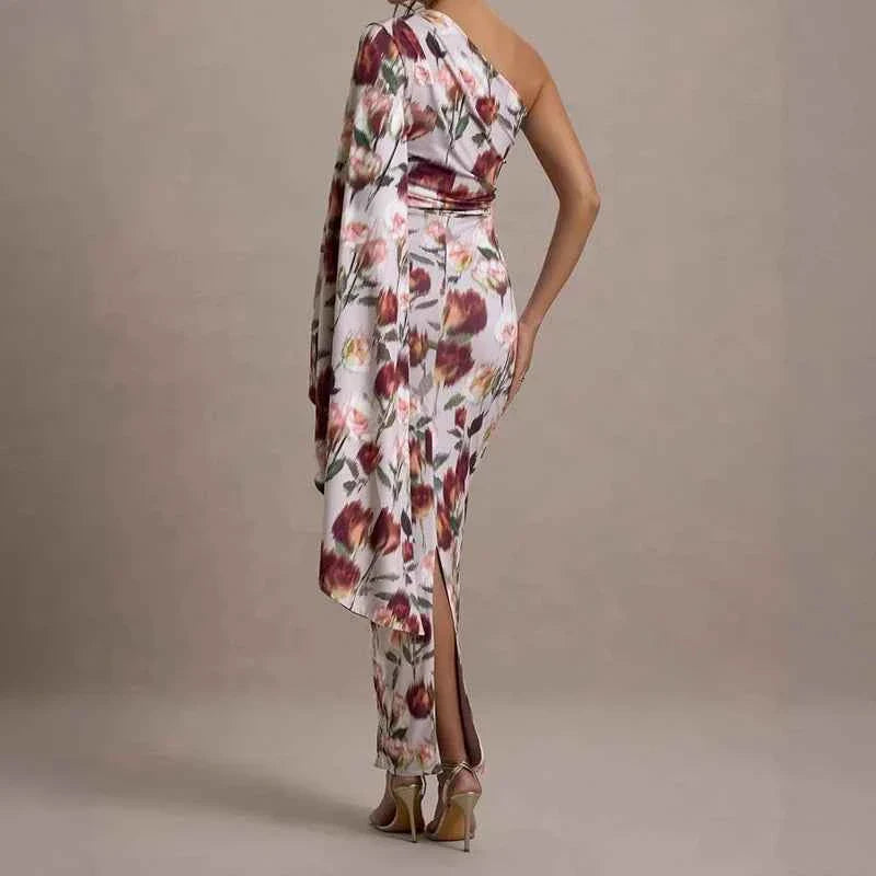 Off Shoulder Sleeves High Waist Women's Dress