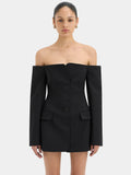 Off-shoulder Strapless Blazer Dress For Women - Black / S