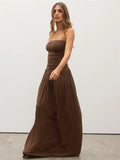 Off-shoulder Strapless Maxi Dress