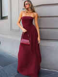 Off-shoulder Strapless Maxi Dress