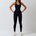 One-Piece Seamless Yoga Suit Dance Belly Tightening Fitness Workout Set - Advanced Black / S / CHINA
