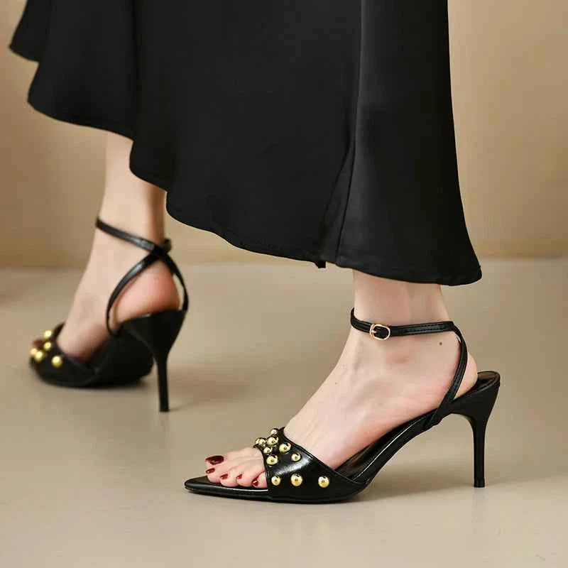 Open Toe Stiletto Slippers