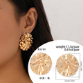 Ornament Exaggerated Corrugated Hemp Surface Round Studs - 02 Gold 3243 - electronic accessories