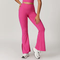 Outer Wear High Waist Wide Leg Hip Raise Yoga Pants - Magenta / L - Other
