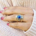 Oval Fashion Simple Personalized Stone Ring - Blue / No 10 - electronic accessories