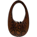 Oval Snake Pattern Embossed Handbag
