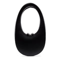 Oval Snake Pattern Embossed Handbag - black